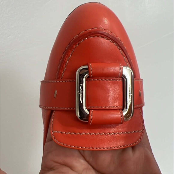 Salvatore Ferragamo Orange Buckle Loafers - Picture 11 of 11